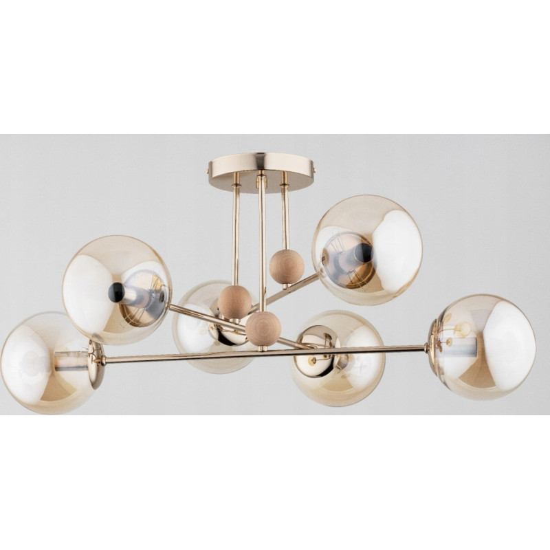 Alfac Lampa sufitowa Alfac Alfa Opty 63133.54 plafon lampa sufitowa 6x40W E14 bursztynowy/złoty