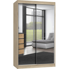 Topeshop SZAFA PRZESUWNA IGA 120 CM DRZWI 2 LUSTRA DĄB SONOMA