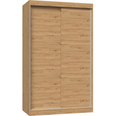 Topeshop SZAFA PRZESUWNA IGA 120 CM DRZWI PRZESUWNE PÓŁKI DĄB ARTISAN