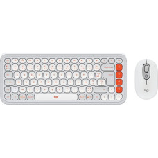 Logitech Klawiatura + mysz Logitech POP Icon Combo biało-pomarańczowe (920-013110)