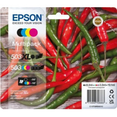 Epson Tusz Epson Epson 503 XL Multipack - 4er-Pack - XL - Schwarz, Gelb, Cyan, Magenta - original - Blister mit RF- / akustischem Alarmsignal - Tintenpatrone - fur Expression Home XP-5200, XP-5205, WorkForce WF-2960DWF, WF-2965DWF
