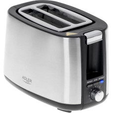 Adler | AD 3214 | Toaster | Power 750 W | Number of slots 2 | Housing material Stainless steel | Silver