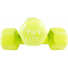 TSR Vinila hanteles TSR: krāsa - zaļa, svars - 3 kg (2gab.)