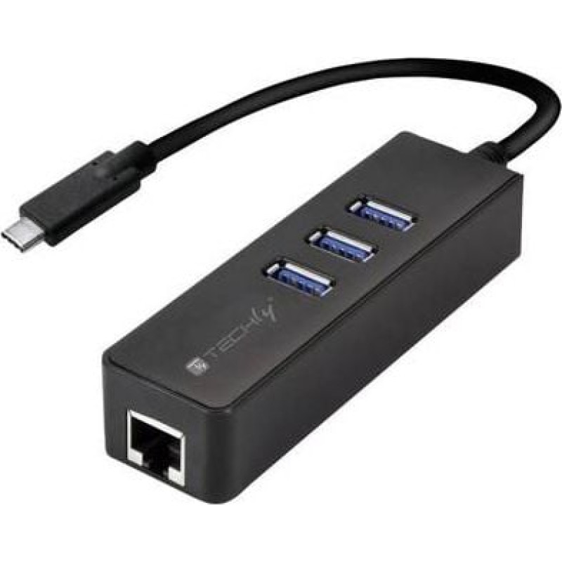 Techly HUB USB Techly 1x RJ-45  + 3x USB-A 3.0 (IDATA-USB-ETGIGA-3C2)