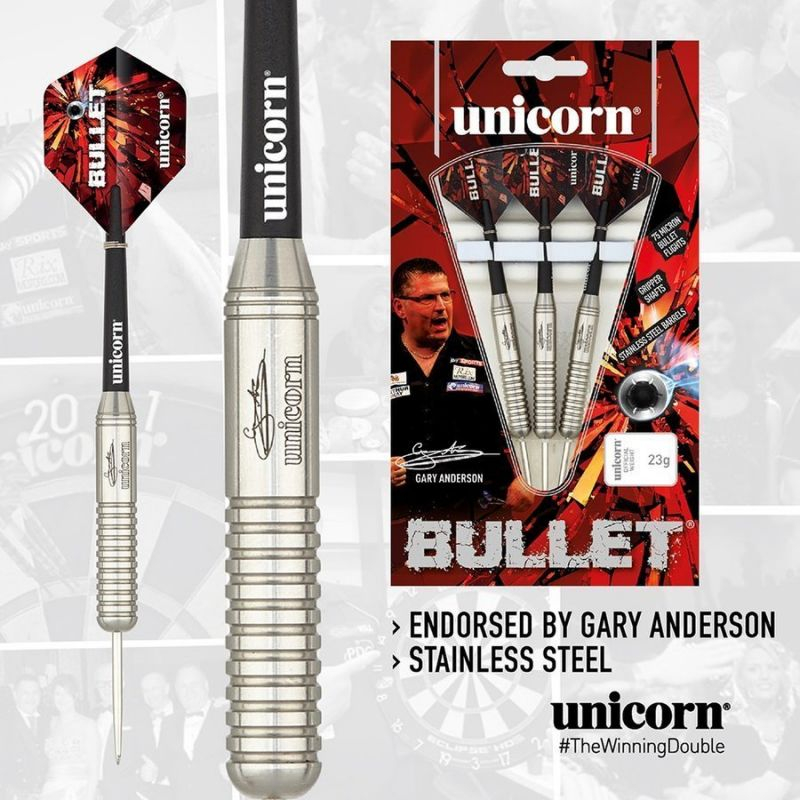 Unicorn Šautriņa ar tērauda uzgali Unicorn Bullet Stainless Steel - Gary Anderson 21g: 27523 | 23g: 27524 | 25g: 27525 - 21 g