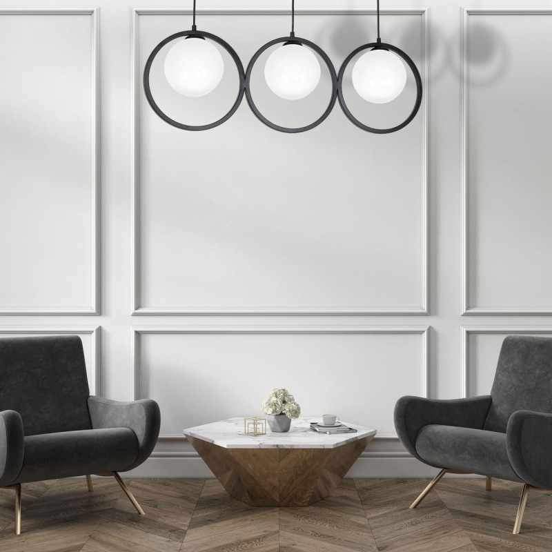 Domoletti PENDANT LIGHT KONYA 3XE14 BLACK/WHITE