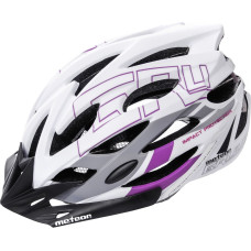 Meteor Velosipēdistu aizsargķivere Gruver M 55-58 cm white / gray /  purple