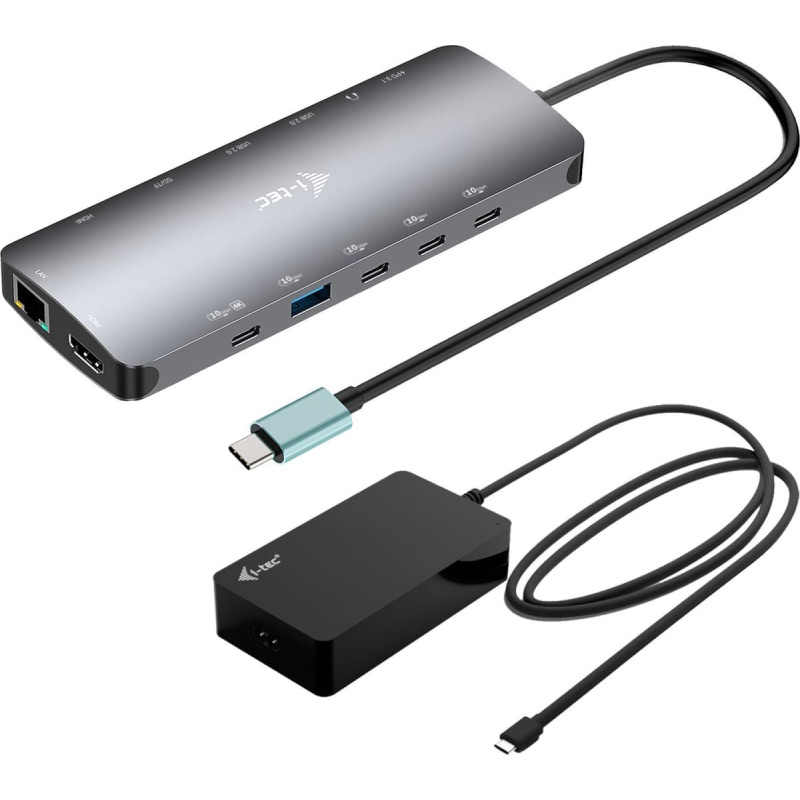 I-Tec Metal C31NANOTRIPLED140UK stacja dokująca Przewodowa USB 3.2 Gen 1 (3.1 Gen 1) Type-C Szary