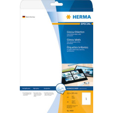 Herma Etykiety błyszczące A4, białe, papier błyszczący, 25 szt. (4909)