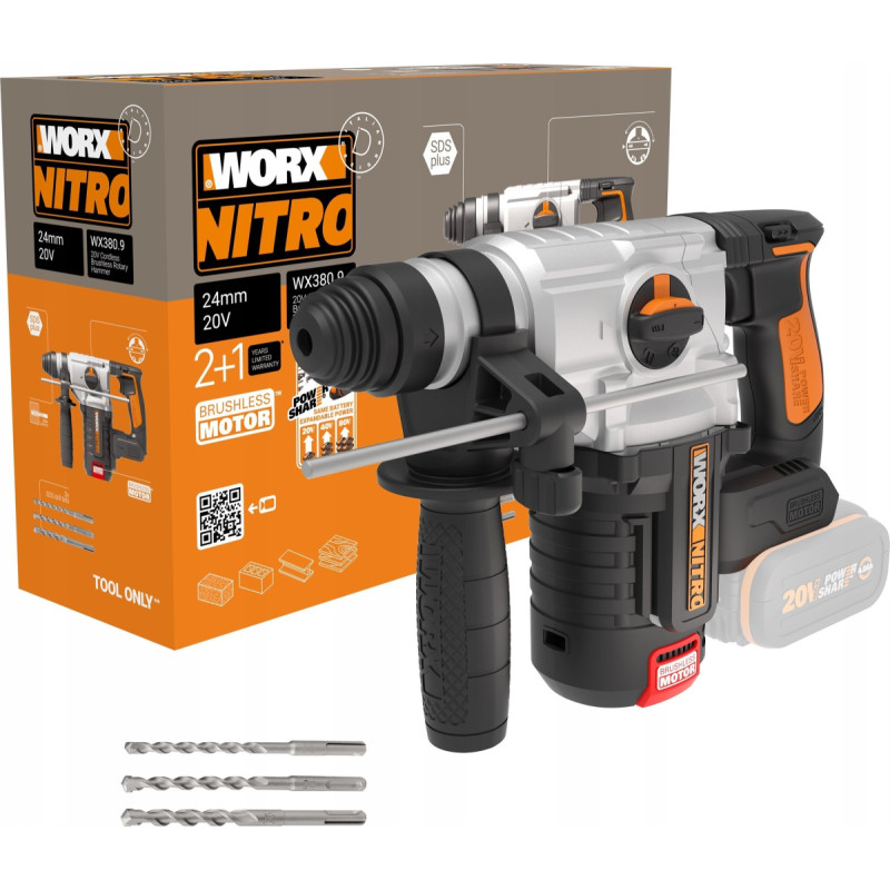 Worx Młotowiertarka Worx Bezszczotkowa Młotowiertarka WORX WX380.9 2,2J SDS
