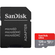 Sandisk Ultra 128GB MicroSDXC 140MB/s+SD Adapter SDSQUAB-128G-GN6