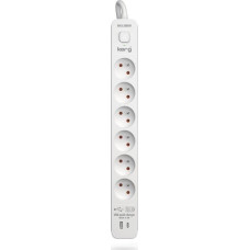 Kerg power strip with circuit breaker-6 sockets USBC+USBA 16A 3m