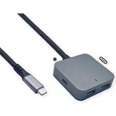 Value Koncentrator USB 3.2 Gen 2, 4 porty (2x A + 2x C), z kablem przedłużającym, 3 m