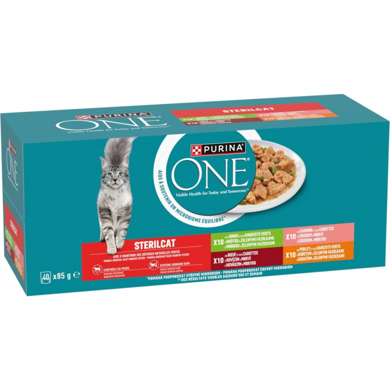 Purina Nestle PURINA One Sterilcat Beef, salmon, chicken, turkey - wet cat food - 40x85g