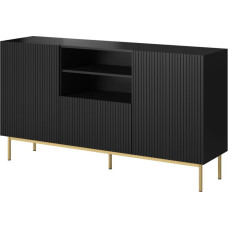 Cama Meble PAFOS chest of drawers on golden steel frame 150x40x90 cm matte black