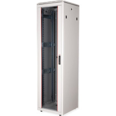 Roline Szafa Roline Netzwerkschrank Pro 48,26cm 19Zoll 42 HE 600x600 BxT Glast�r grau