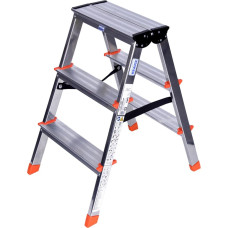 Krause Dopplo double-sided step ladder silver