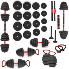 HMS 6IN1 WEIGHT SET HMS SGN130 (BARBELL, DUMBBELL AND KETTLEBELL) 30KG