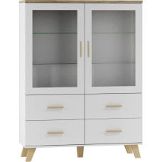 Cama Meble Cama display cabinet LOTTA 2D4D white + sonoma oak