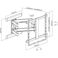 Inline InLine® Premium aluminium wall mount, for flat screen TV (37-80