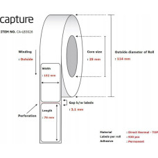 Capture Label 102x76, Core 25,