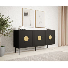 Cama Meble PALAZZO chest of drawers 150x42x75 black + oak craft