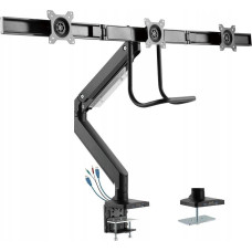 Inline InLine® Desktop mount with lifter and USB 3.0, movable, for 3 Displays up to 27