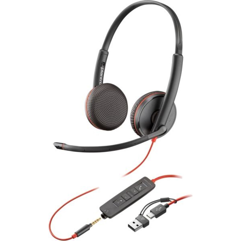 Plantronics BlackWire C3225 USB-C and USB-C/A