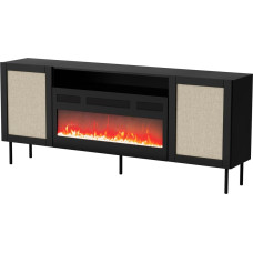 Cama Meble JUTA EF chest of drawers + electric fireplace 202x39.5x85 black + linol calabria