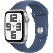 Apple Watch SE (2024) GPS 44mm Silver Alu Case, Denim Sport Strap M/L EU MXER3