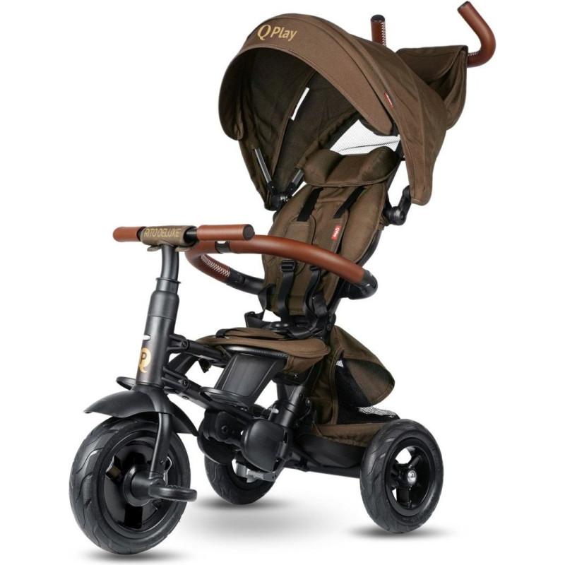 Qplay Rowerek Trójkołowy Rito Deluxe Rubber Brown