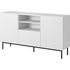 Cama Meble PAFOS chest of drawers on a black steel frame 150x40x90 cm white matt