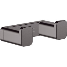 Hansgrohe Dvigubas rankšluosčių kabliukas Hansgrohe AddStoris 41755340, šlifuoto juodo chromo