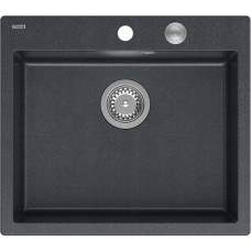 Graniteq Zlewozmywak GraniteQ MORGAN 110 GraniteQ zlewozmywak black diamond z syfonem Push To Open stal szlachetna 1-komorowy b/o + zaczepy 4 szt