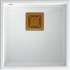 Quadron Zlewozmywak Quadron DAVID 40 GraniteQ snow white/elementy miedziane