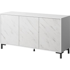 Cama Meble MARMO 3D chest of drawers 150x45x80.5 cm white matt/marble white