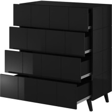 Cama Meble Cama chest of drawers 4D REJA black gloss/black gloss