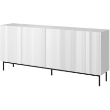 Cama Meble PAFOS chest of drawers on a black steel frame 200x40x102 cm white matt