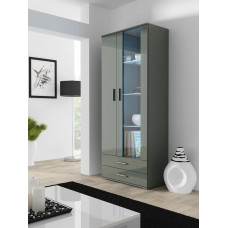 Cama Meble Cama display cabinet SOHO S6 2D2S grey/grey gloss