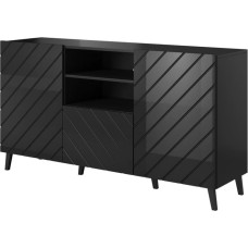 Cama Meble ABETO chest of drawers 150x42x82 gloss black/black