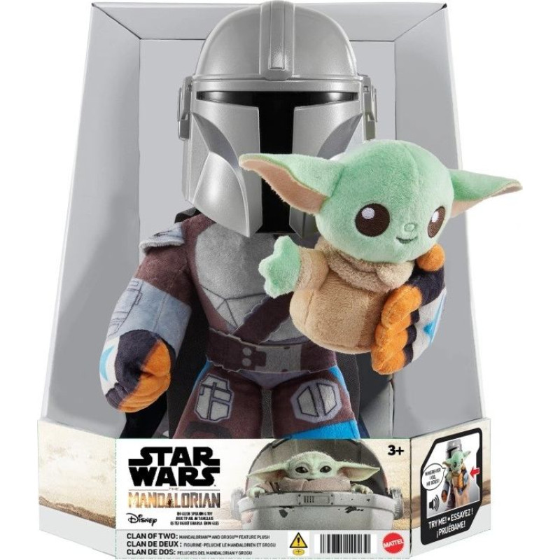 Mattel Pluszaki z funkcją star wars klan dwóch grogu i mandalorianin