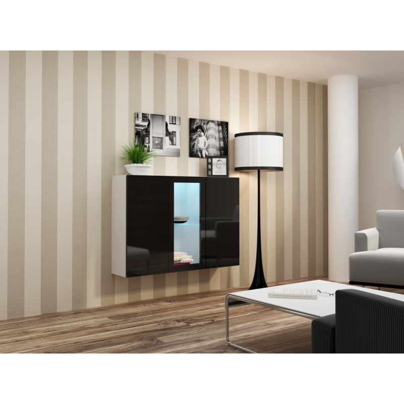 Cama Meble Cama Sideboard VIGO 90/120/38 white/black glossy