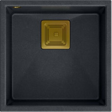 Quadron Zlewozmywak Quadron DAVID 40 GraniteQ black diamond/elementy złote